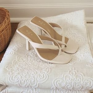 Call it spring, size 5, white, heeled sandals